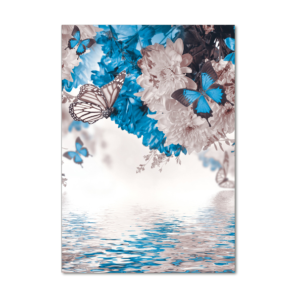 Print on acrylic Flowers and butterflies