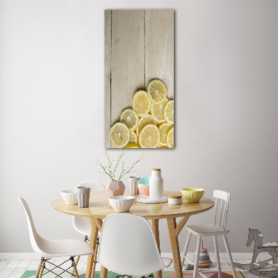 Acrylic print Lemons on wood