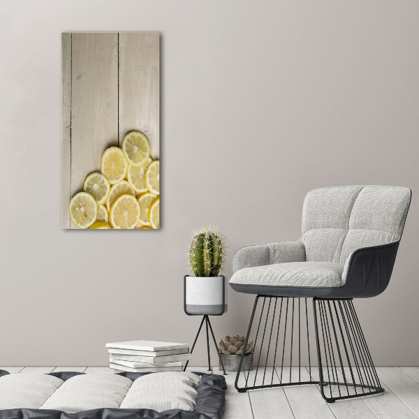 Acrylic print Lemons on wood