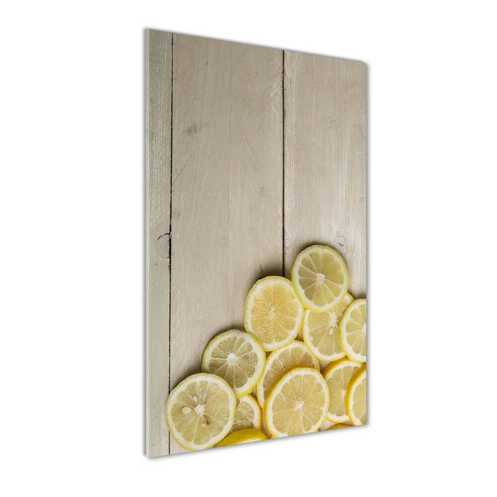 Acrylic print Lemons on wood