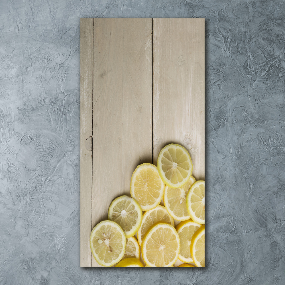 Acrylic print Lemons on wood