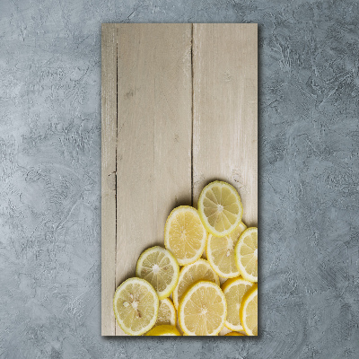 Acrylic print Lemons on wood