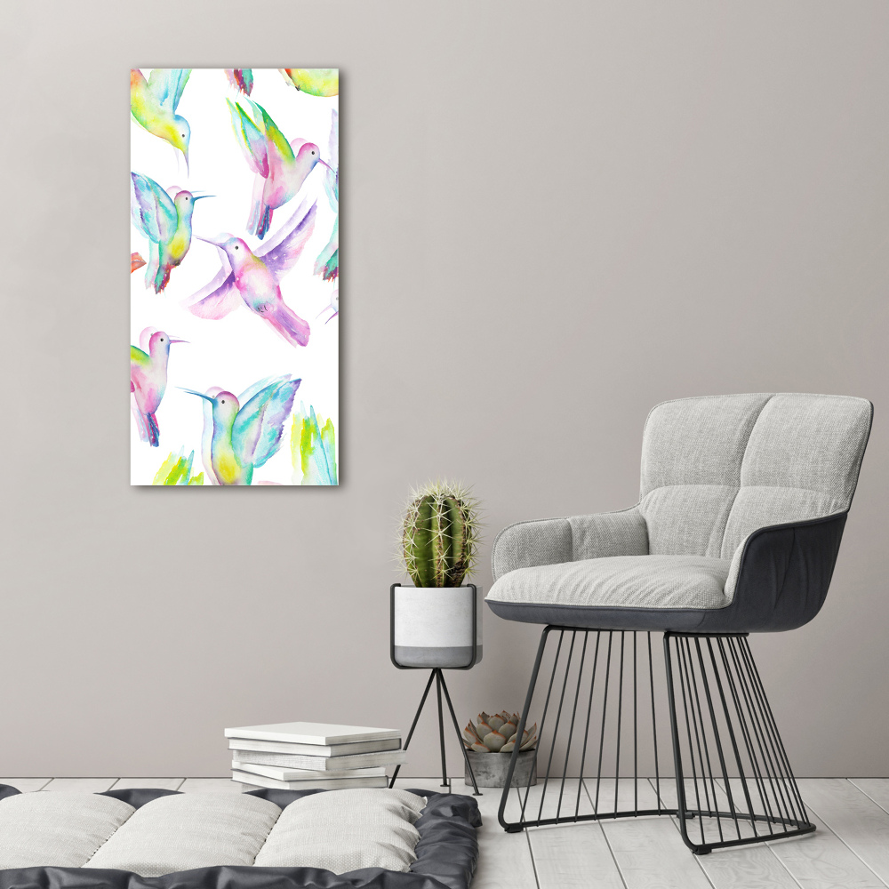 Print on acrylic glass Colorful hummingbirds