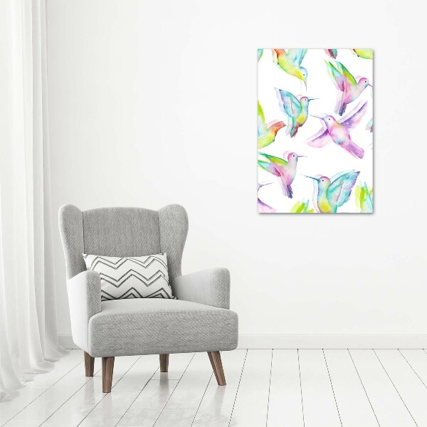 Print on acrylic glass Colorful hummingbirds