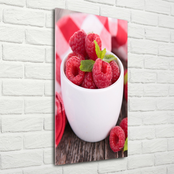 Print on acrylic Raspberries in a mug