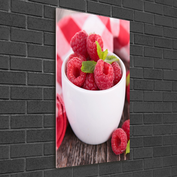 Print on acrylic Raspberries in a mug