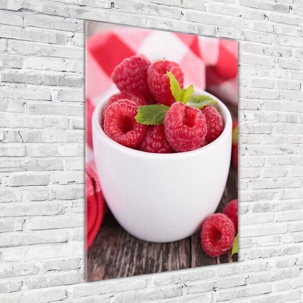 Print on acrylic Raspberries in a mug