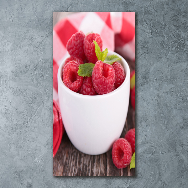 Print on acrylic Raspberries in a mug