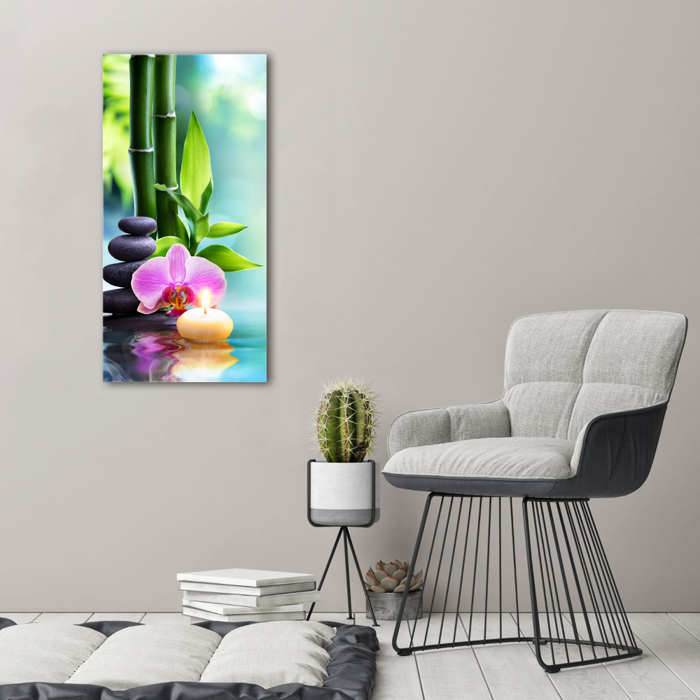 Acrylic print Orchid and bamboo