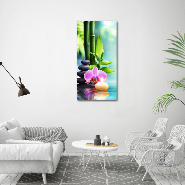 Acrylic print Orchid and bamboo