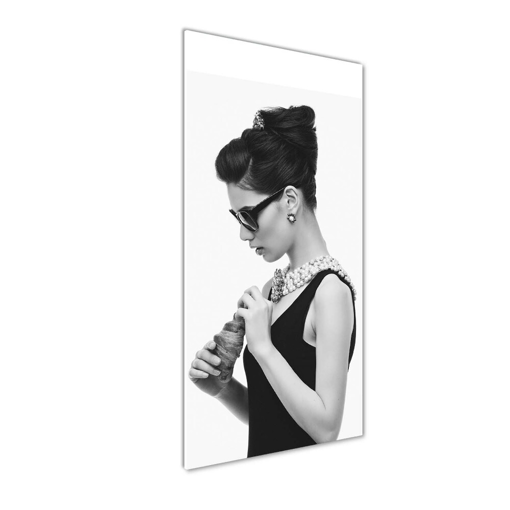 Acrylic wall art Woman with glasses