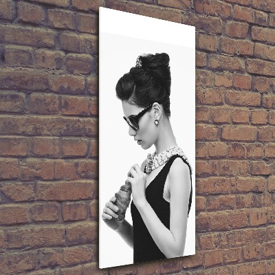 Acrylic wall art Woman with glasses