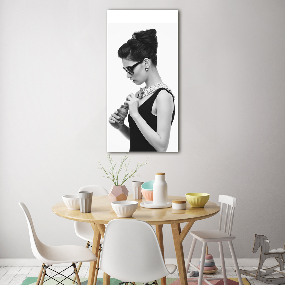 Acrylic wall art Woman with glasses