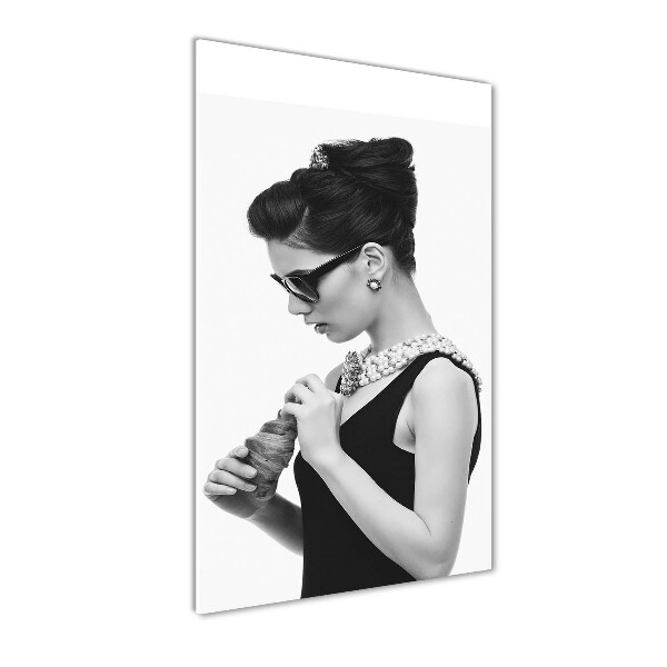 Acrylic wall art Woman with glasses