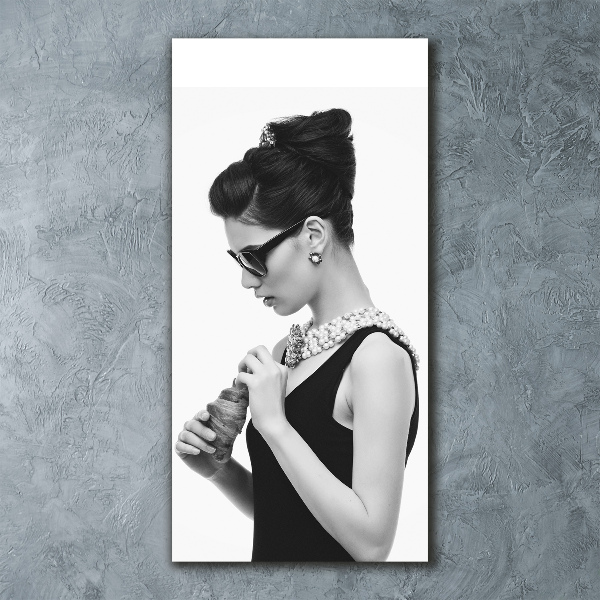 Acrylic wall art Woman with glasses