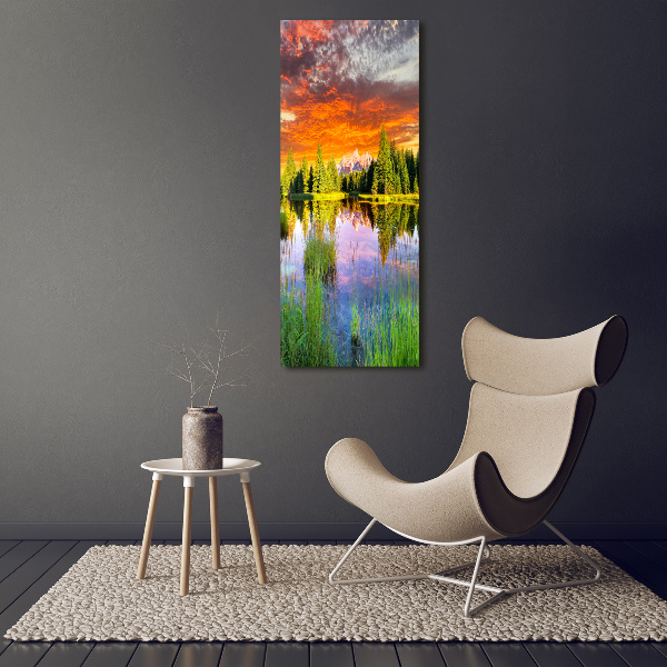 Print on acrylic Lake in the forest