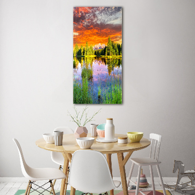 Print on acrylic Lake in the forest