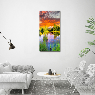 Print on acrylic Lake in the forest