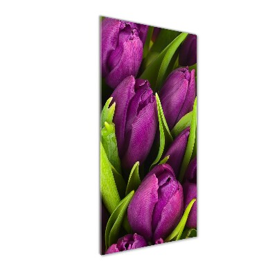 Print on acrylic glass Violet tulips