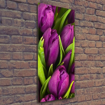 Print on acrylic glass Violet tulips