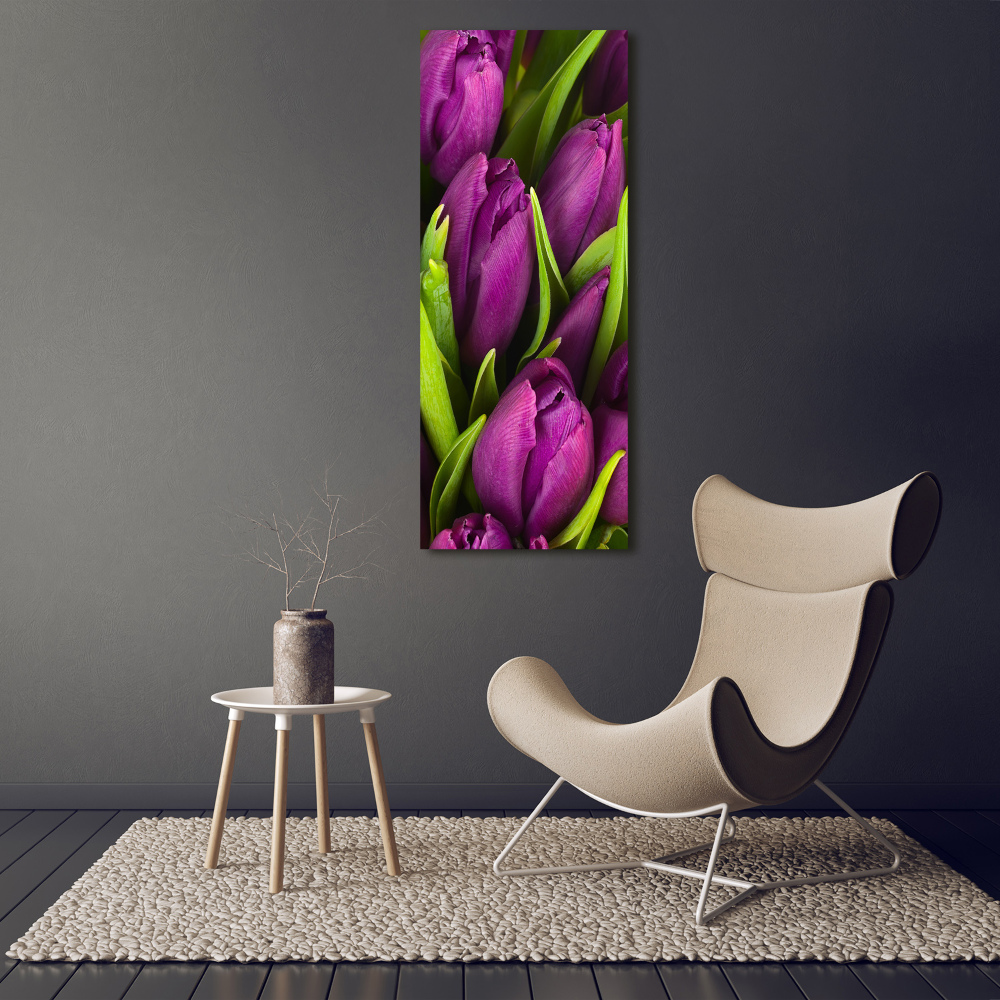 Print on acrylic glass Violet tulips