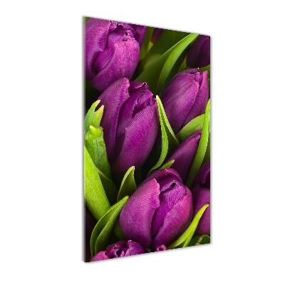 Print on acrylic glass Violet tulips