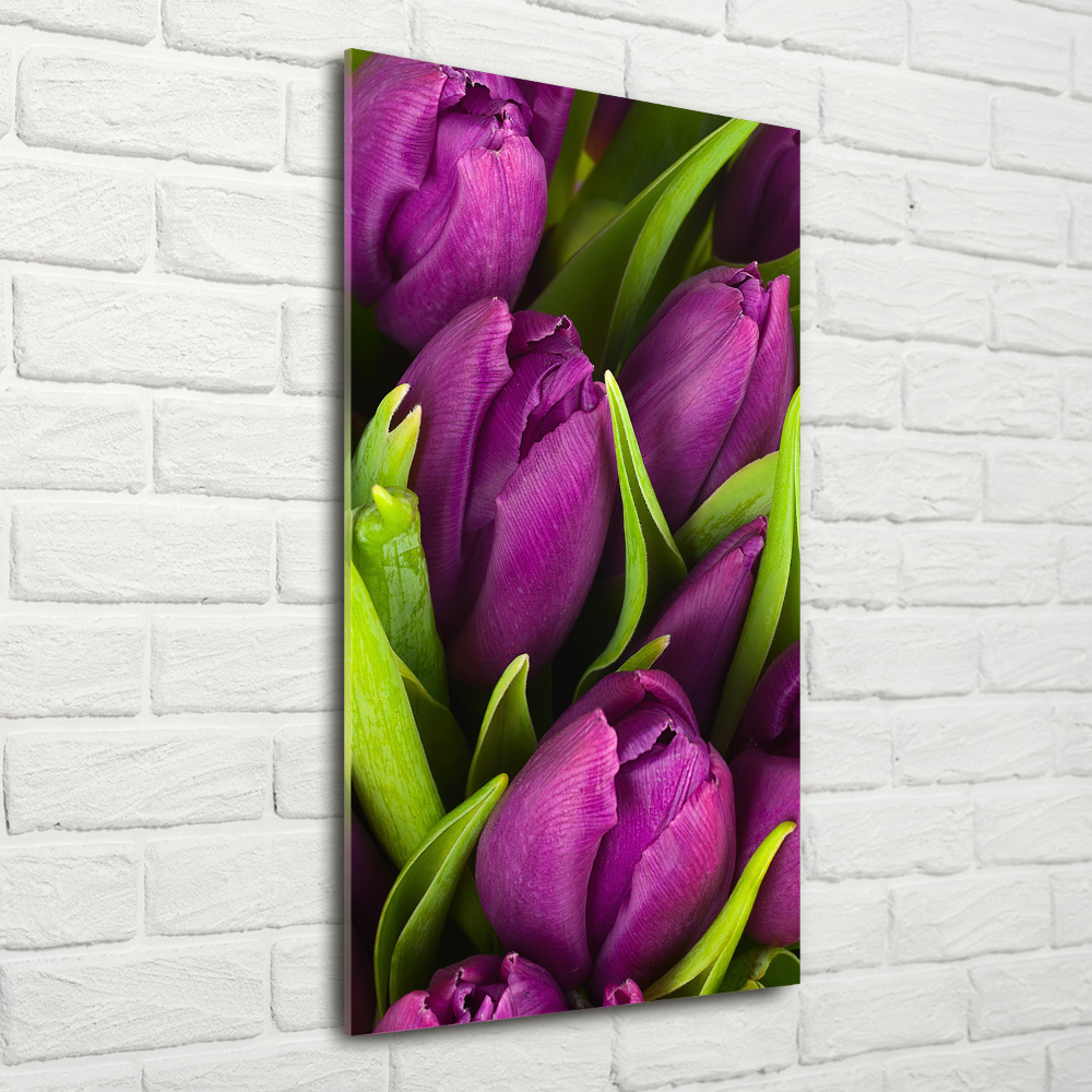 Print on acrylic glass Violet tulips