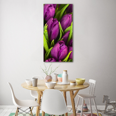 Print on acrylic glass Violet tulips