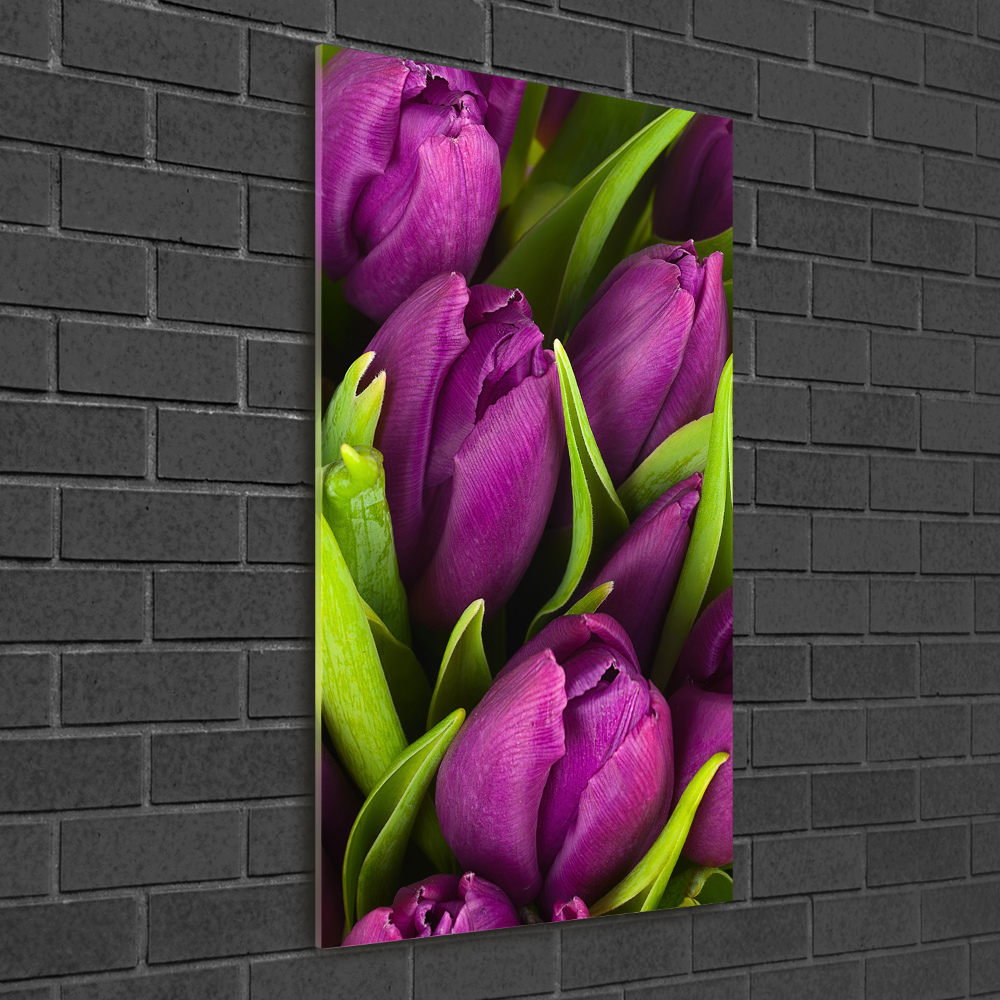 Print on acrylic glass Violet tulips