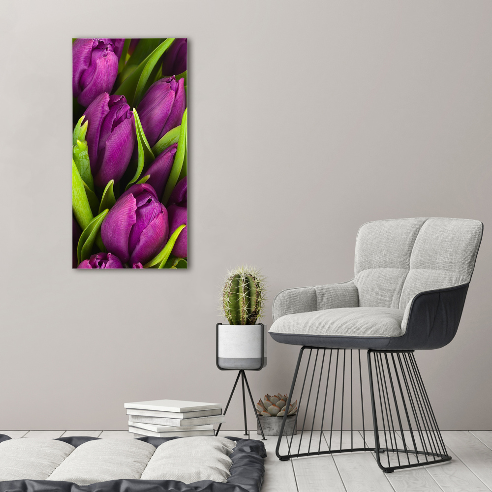 Print on acrylic glass Violet tulips