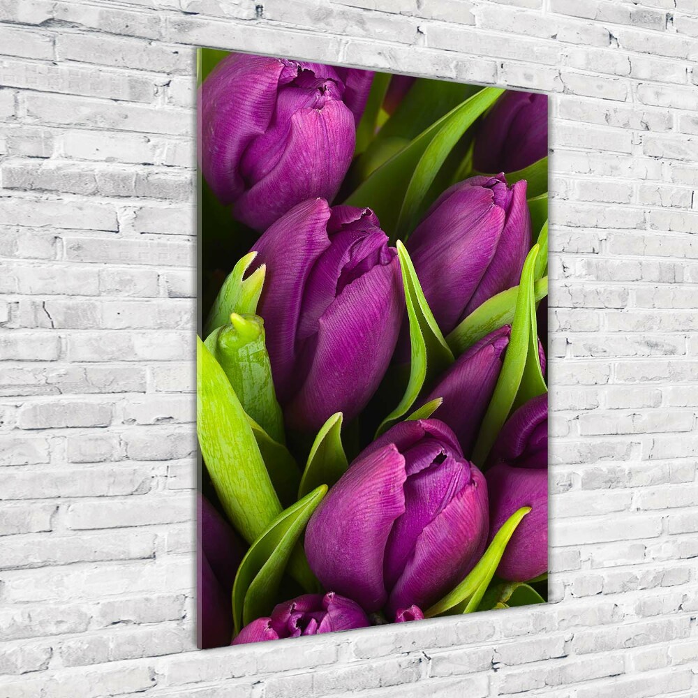 Print on acrylic glass Violet tulips