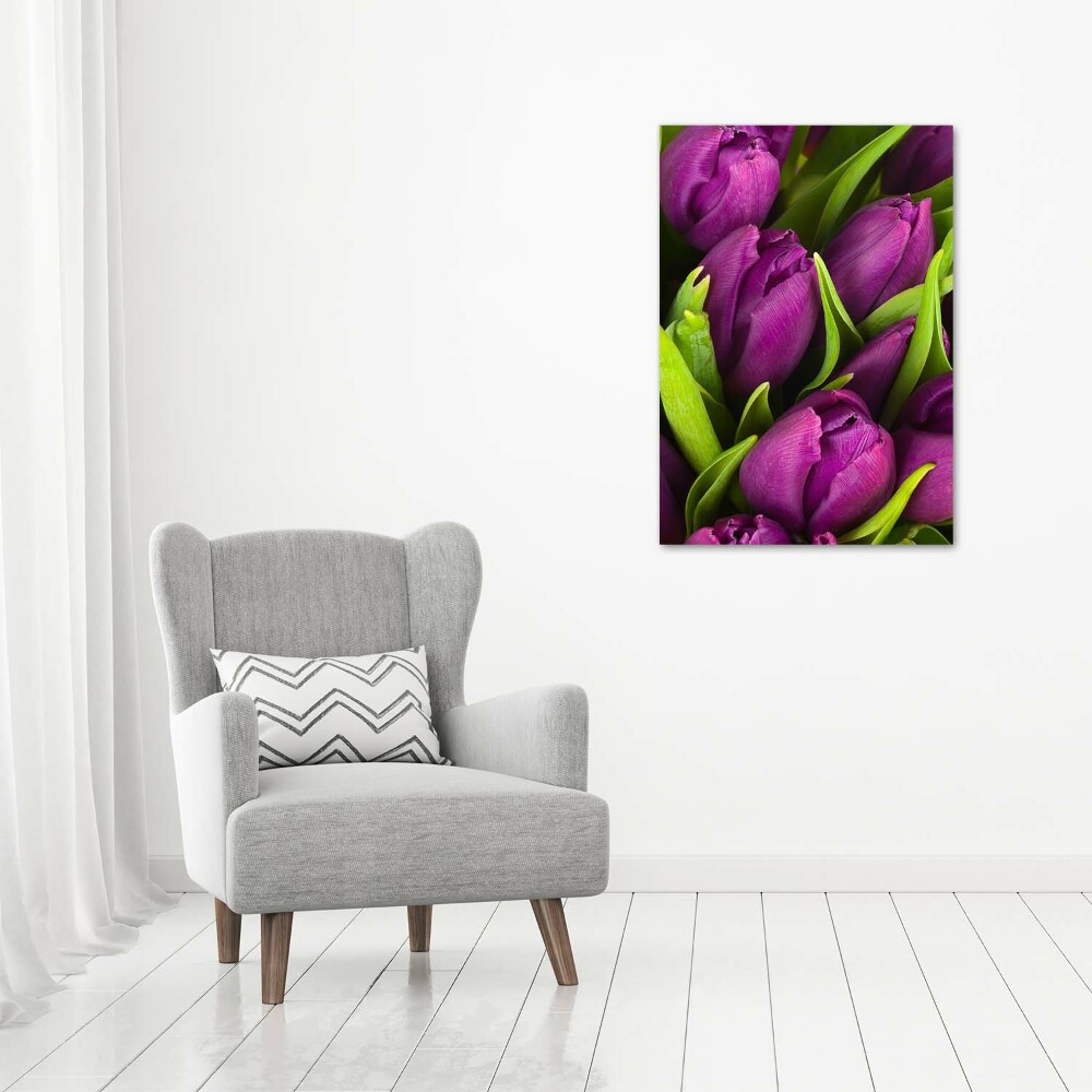 Print on acrylic glass Violet tulips