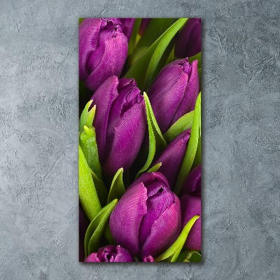 Print on acrylic glass Violet tulips