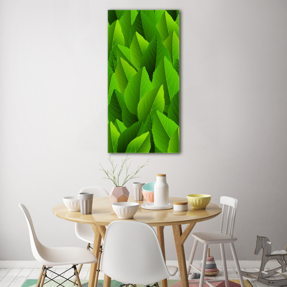 Acrylic glass print Green leaves