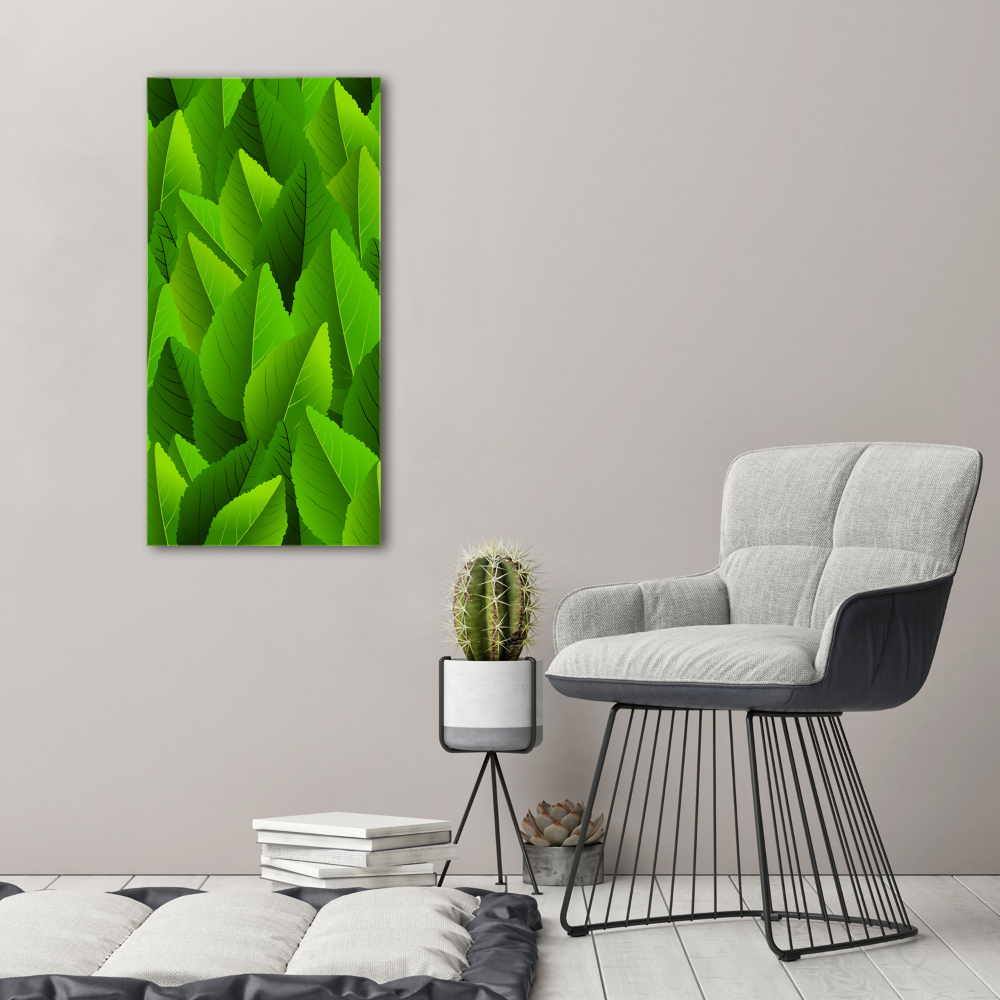 Acrylic glass print Green leaves