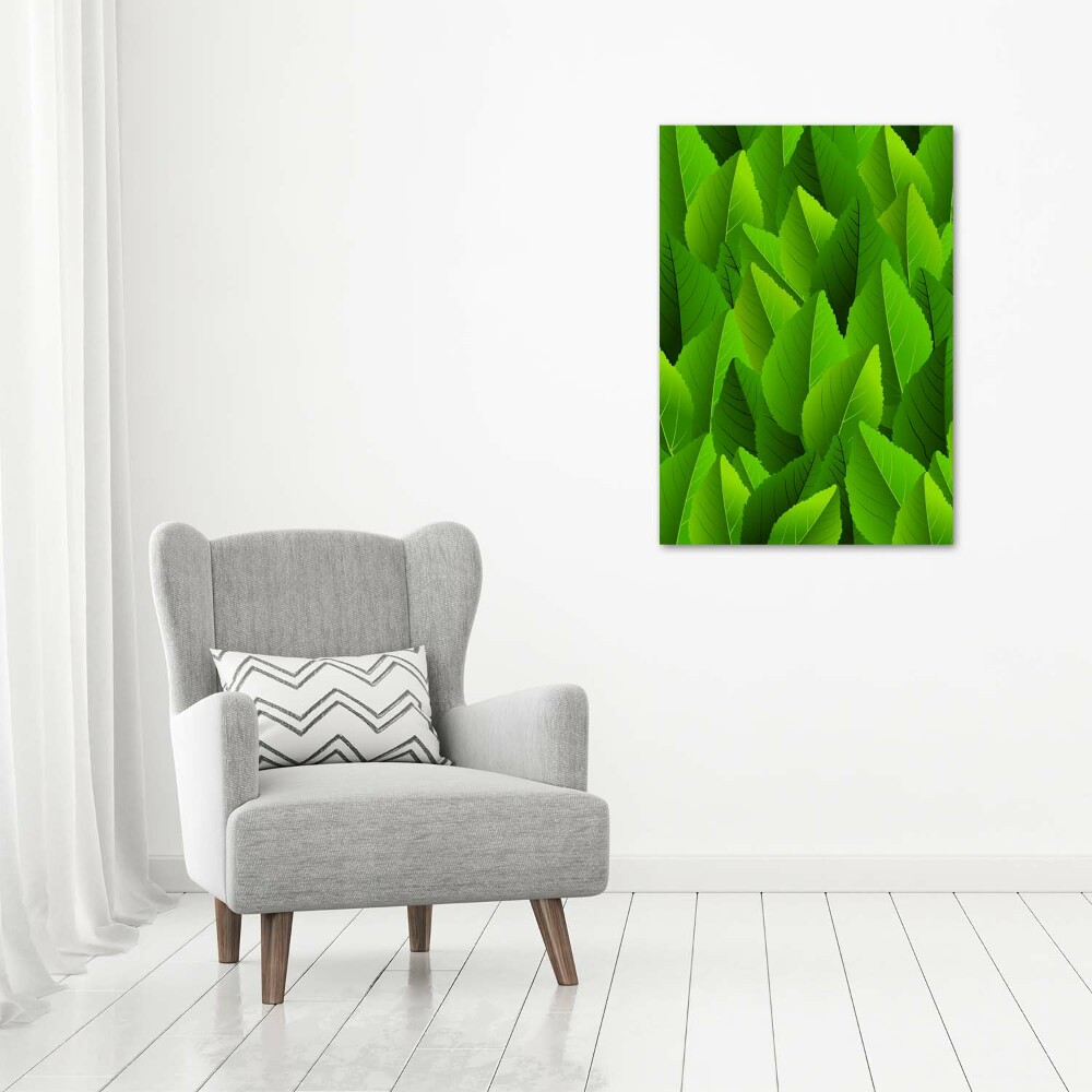 Acrylic glass print Green leaves