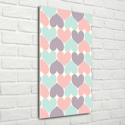 Acrylic print Colorful hearts