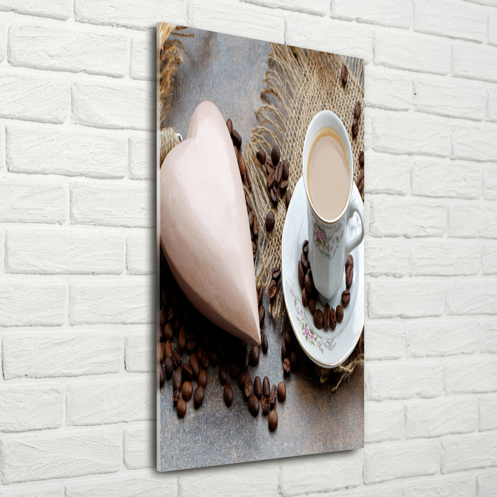 Print on acrylic glass Coffee and heart