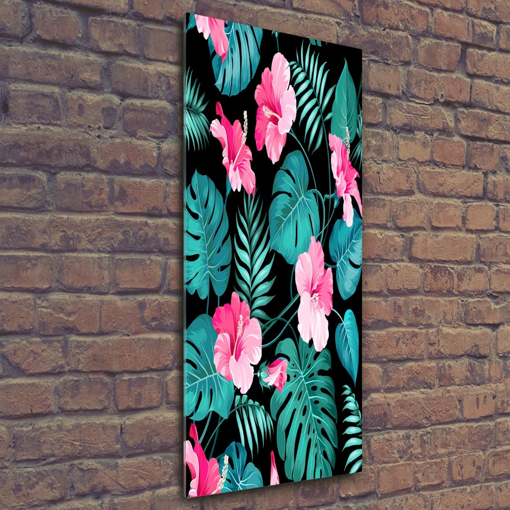 Acrylic wall art Hawaiian flowers