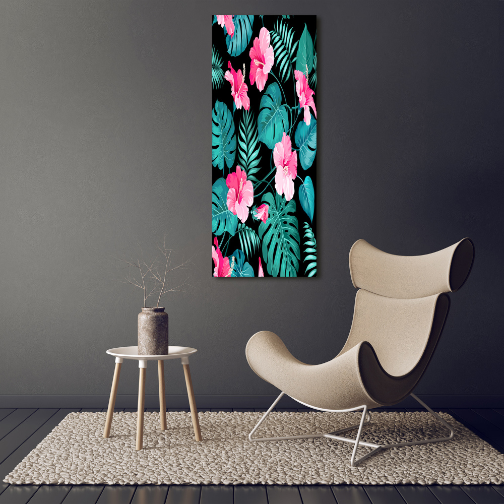 Acrylic wall art Hawaiian flowers