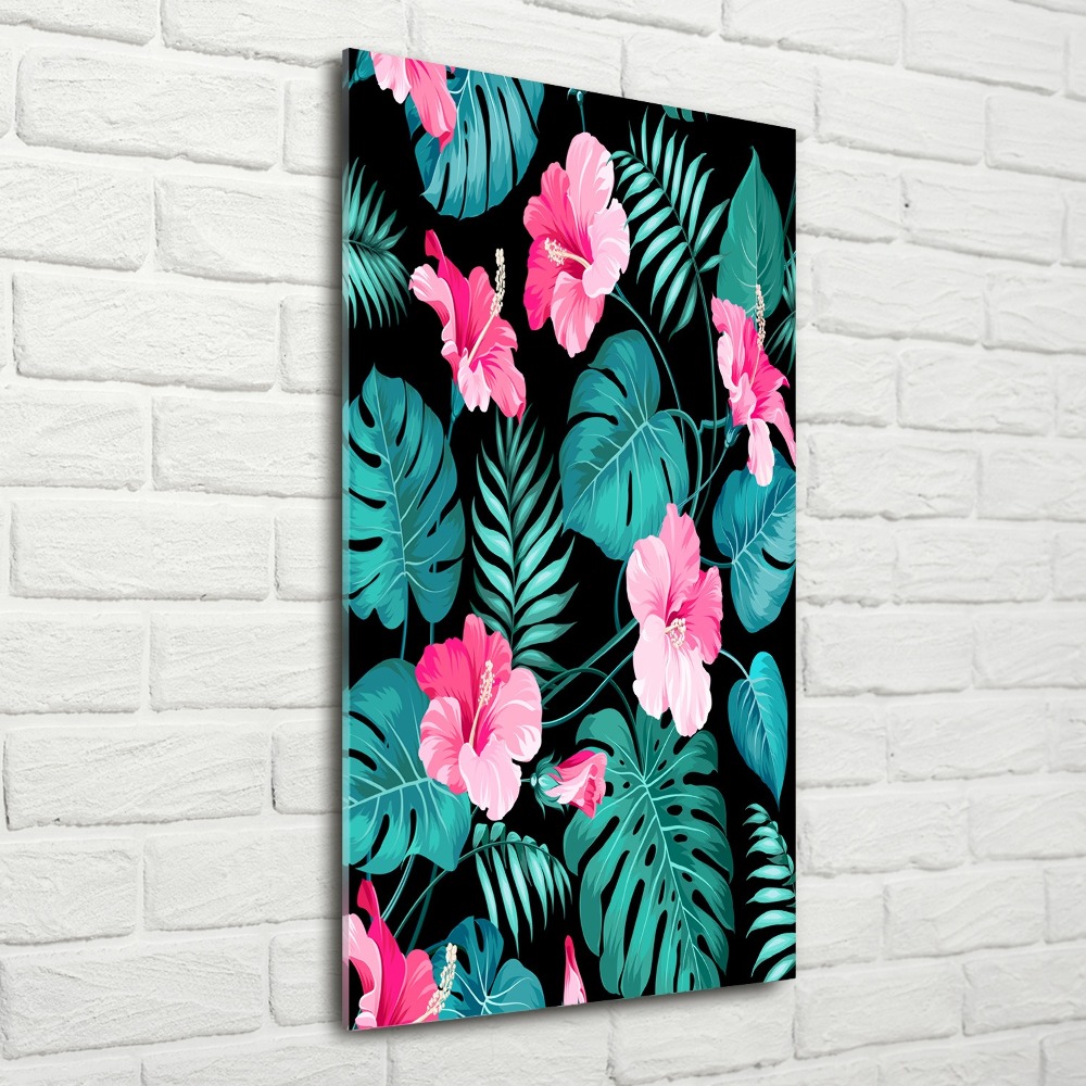 Acrylic wall art Hawaiian flowers