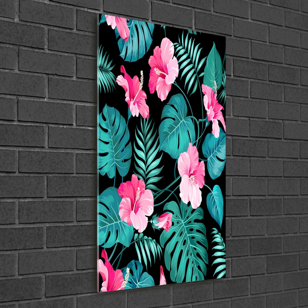 Acrylic wall art Hawaiian flowers