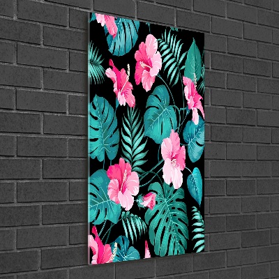 Acrylic wall art Hawaiian flowers