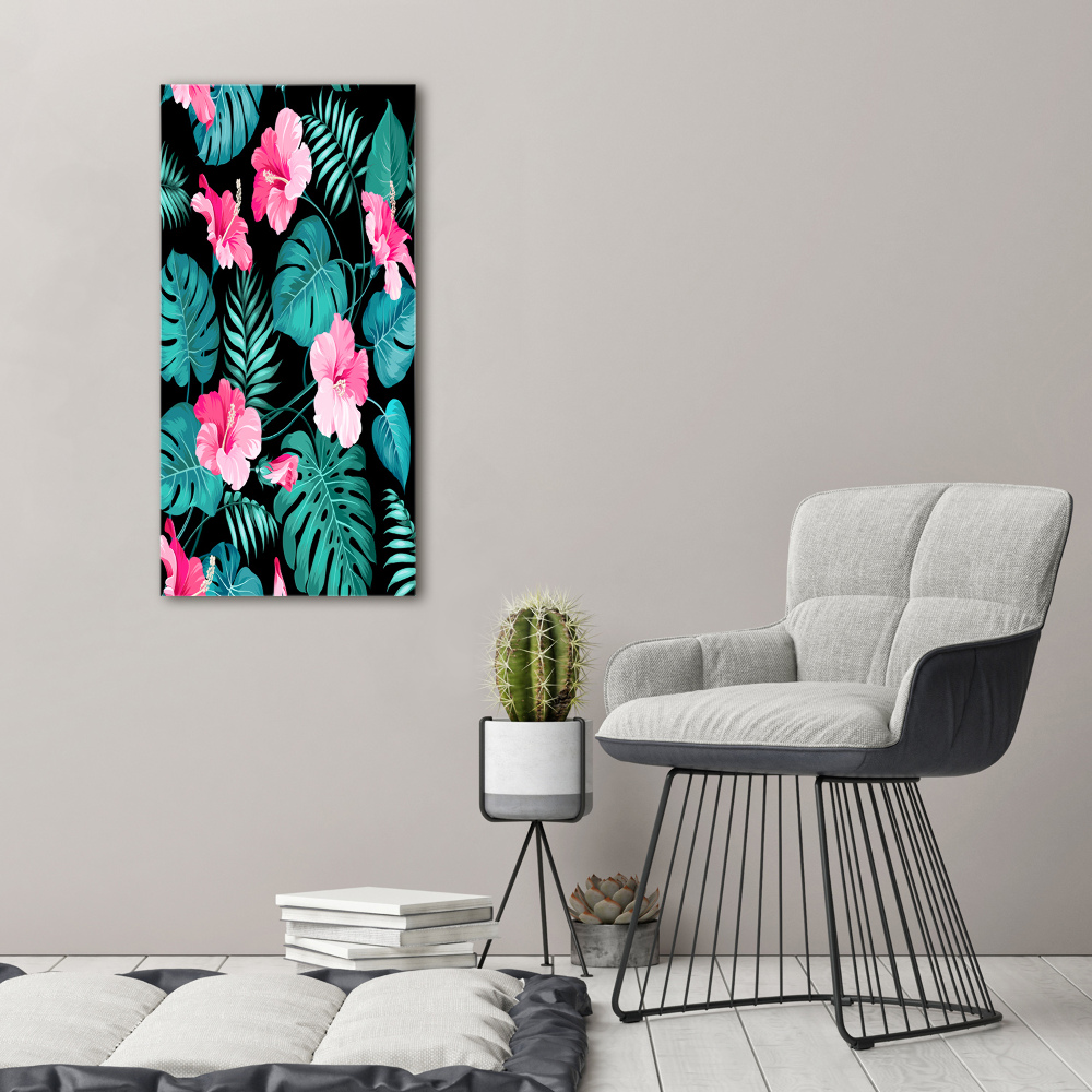 Acrylic wall art Hawaiian flowers