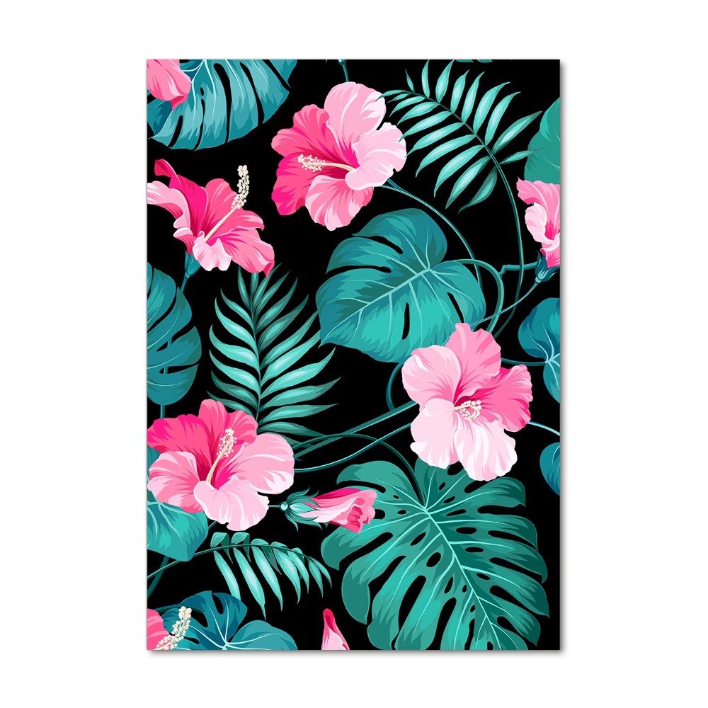 Acrylic wall art Hawaiian flowers