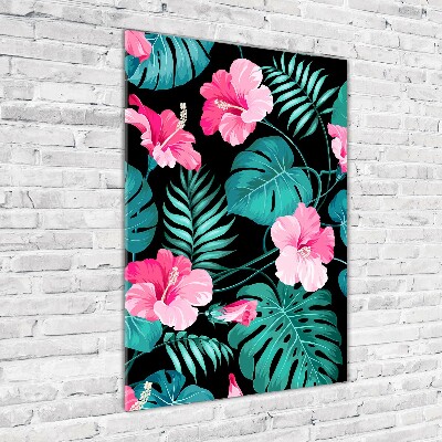 Acrylic wall art Hawaiian flowers