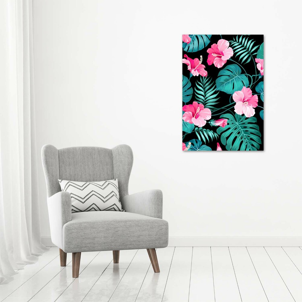 Acrylic wall art Hawaiian flowers