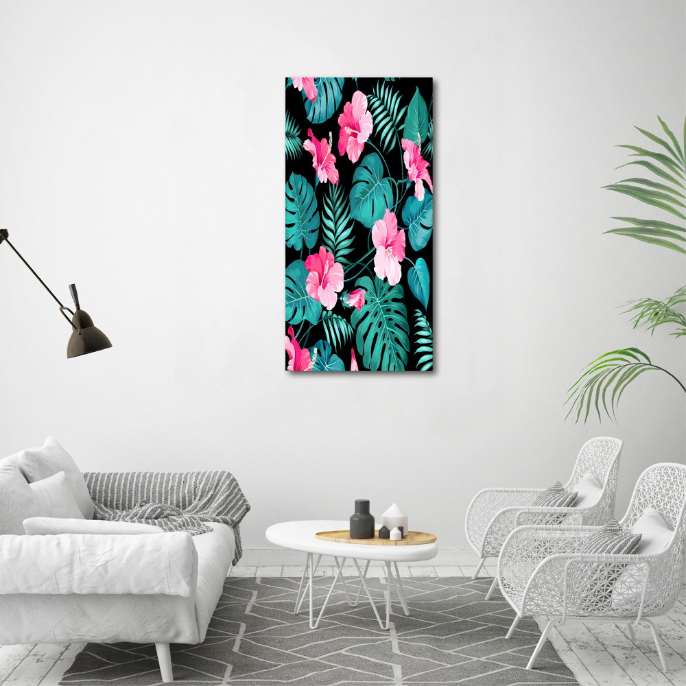 Acrylic wall art Hawaiian flowers