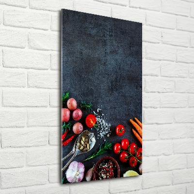 Acrylic glass print Vegetables and spices