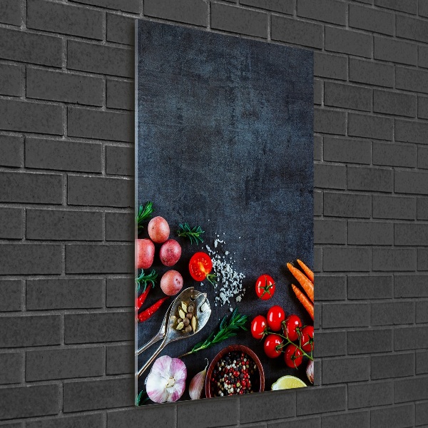 Acrylic glass print Vegetables and spices